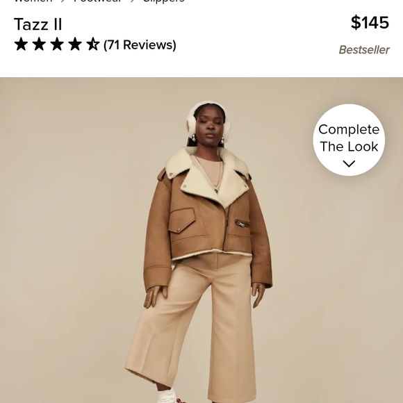 UGG Tazz II Tan Slippers with Red Trim - Picture 3 of 9